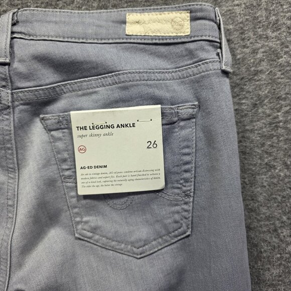 AG Adriano Goldschmied Jeans Womens 26 Gray The Legging Ankle Super Skinny NWT - Picture 4 of 9